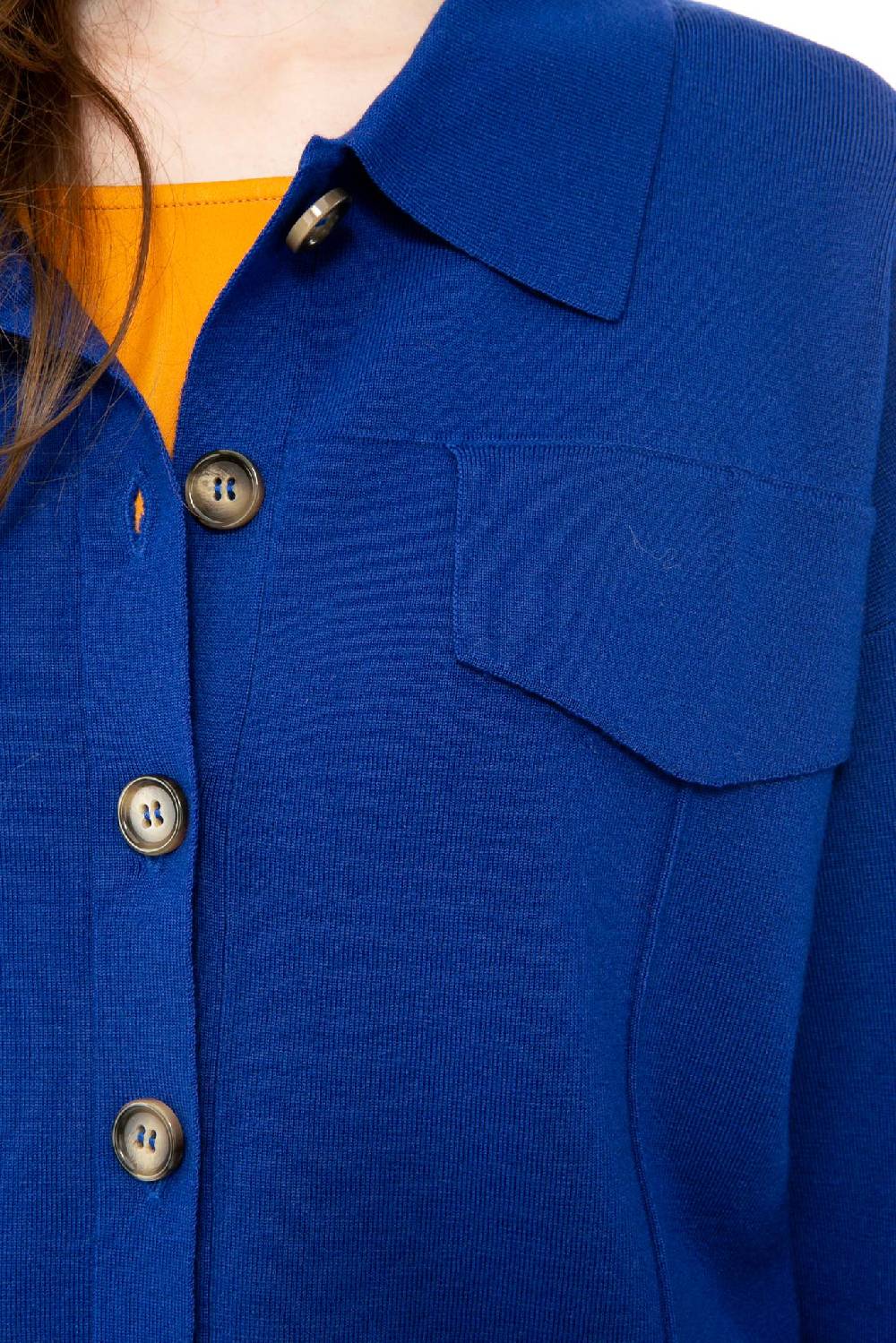 IVI GmbH SOLID KNIT Boxy Jacke royal blau Rabatt