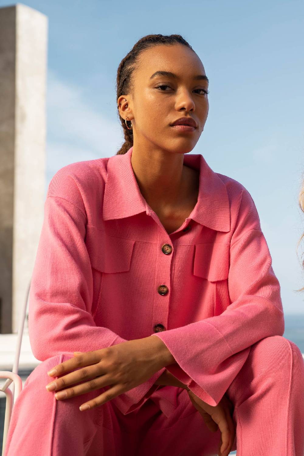 IVI GmbH SOLID KNIT Boxy Jacke pink Flash Sale