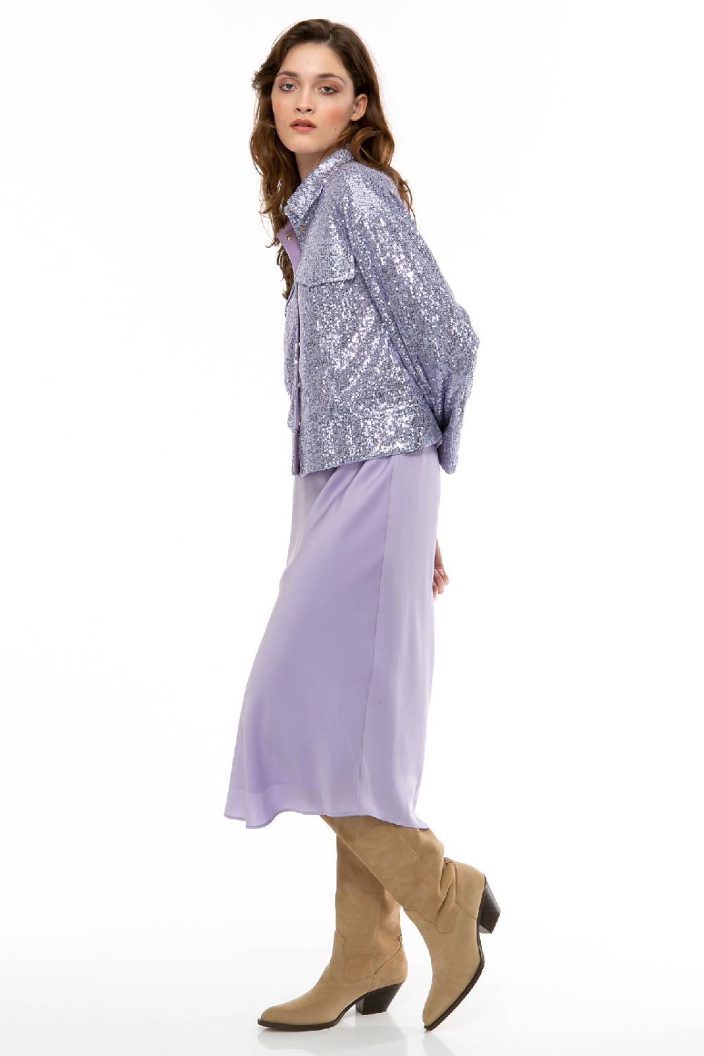 IVI GmbH SEQUINS Boxy Jacke lila Begrenztes Angebot