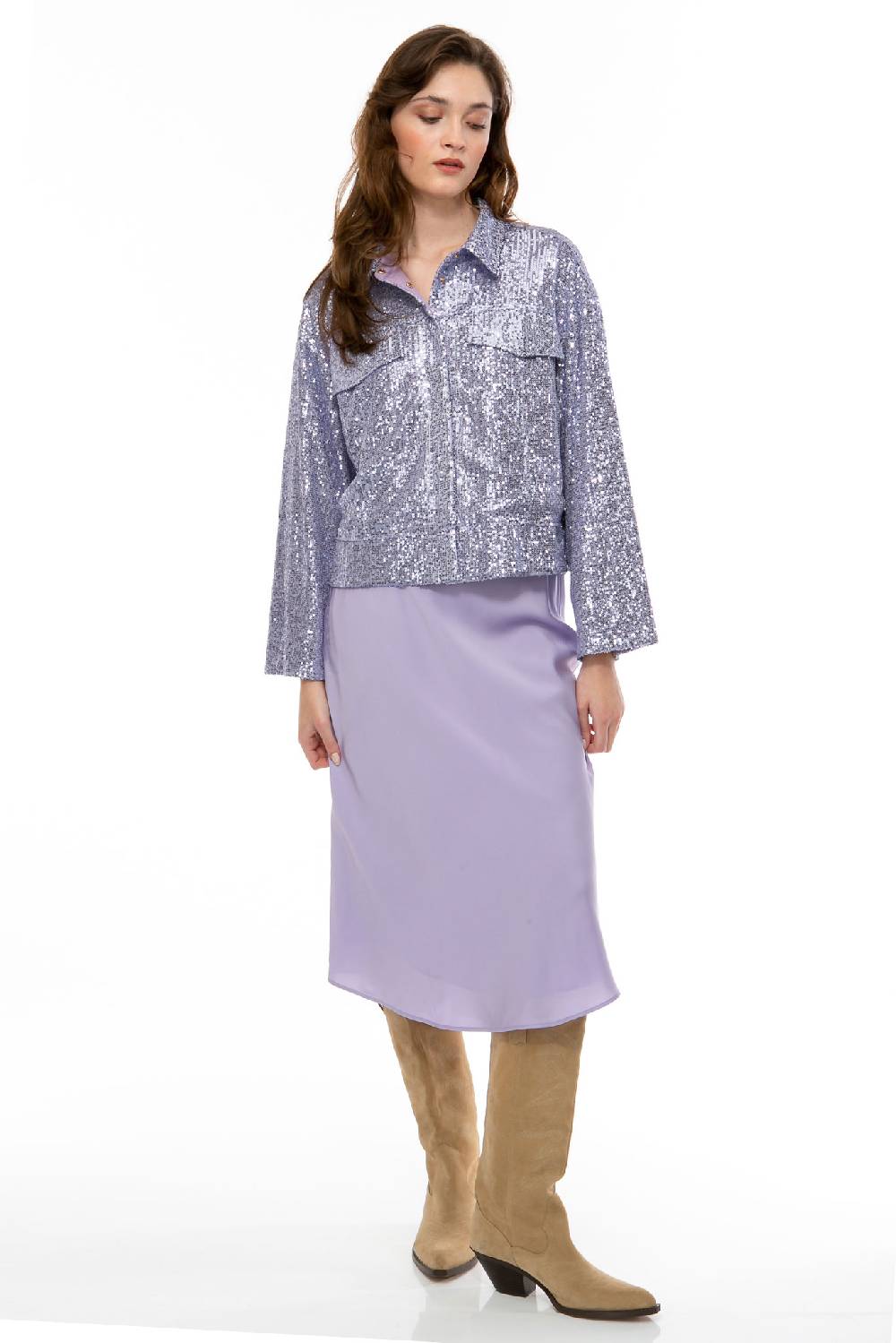 IVI GmbH SEQUINS Boxy Jacke lila Begrenztes Angebot