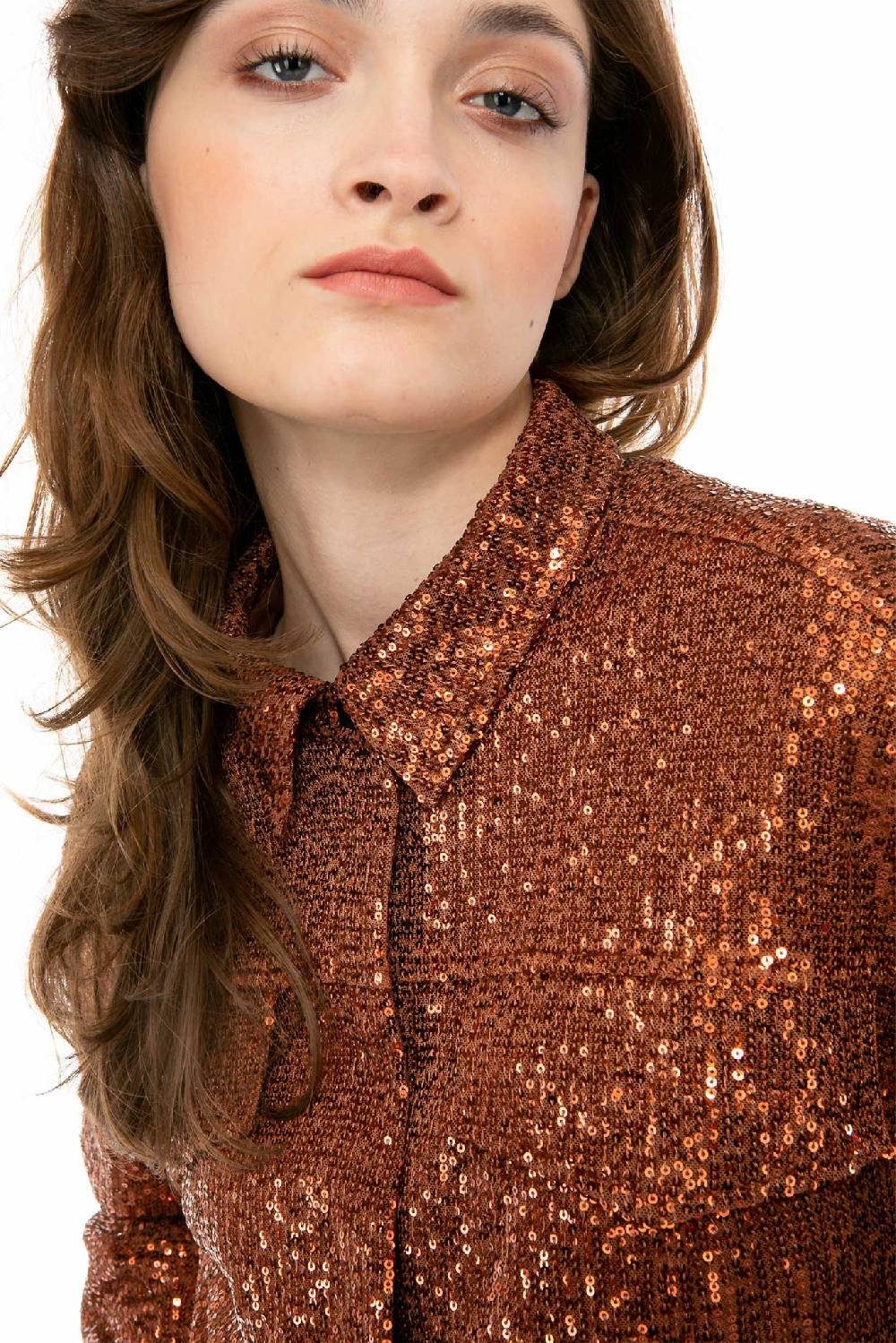 IVI GmbH SEQUINS Boxy Jacke cognac Online Shopping