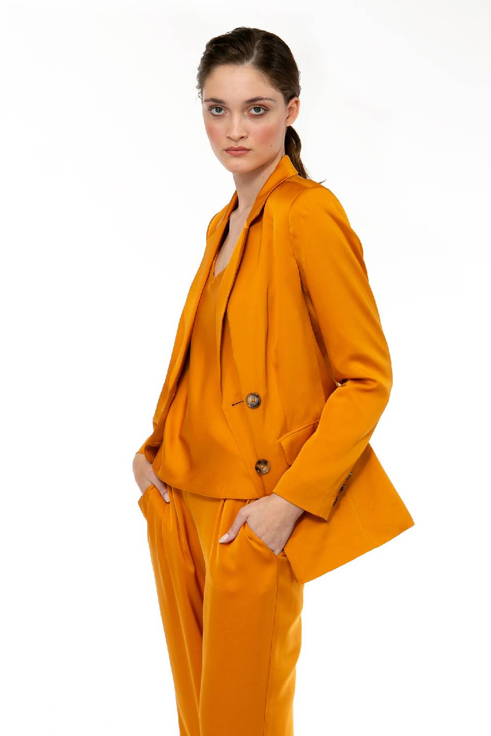IVI GmbH SOLID SILK Blazer safran Muttertagsangebot