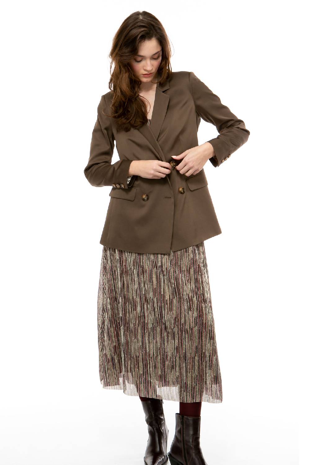 IVI GmbH SOLID SILK Blazer olive Valentinstagsangebot