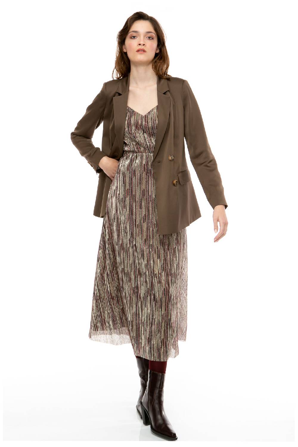 IVI GmbH SOLID SILK Blazer olive Valentinstagsangebot