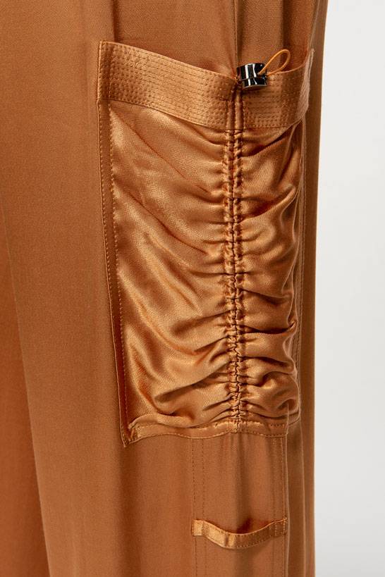 IVI GmbH SATEEN Hose mit Cargo Details terra Neuheiten
