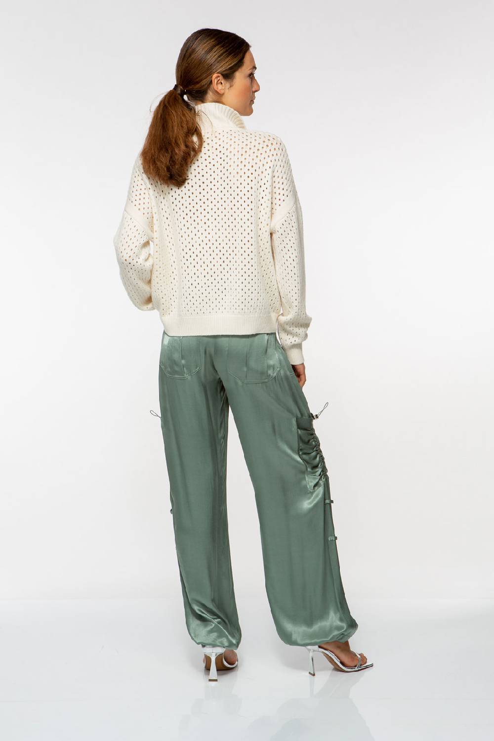 IVI GmbH SATEEN Hose mit Cargo Details thyme Bestseller