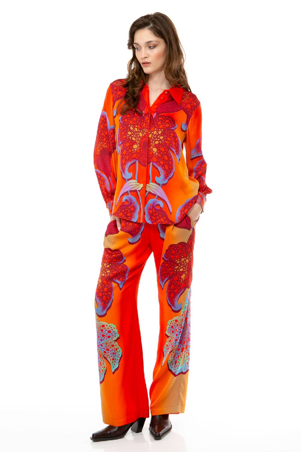 IVI GmbH PARADISE FLOWER Seidenhose lipstick Räumungsverkauf
