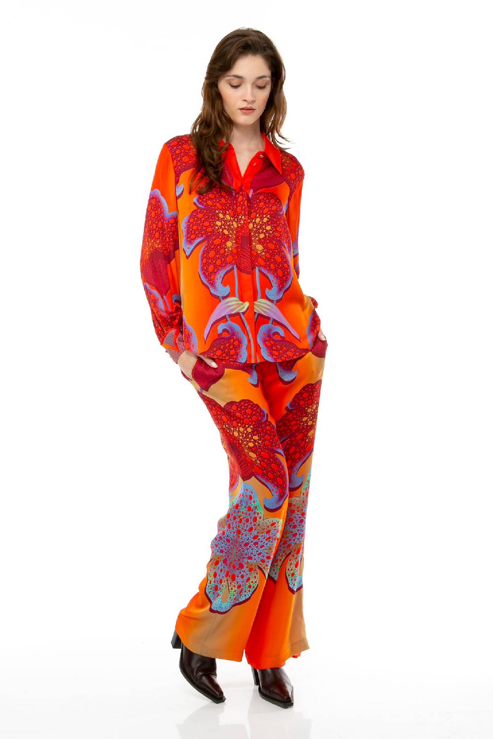 IVI GmbH PARADISE FLOWER Seidenhose lipstick Räumungsverkauf