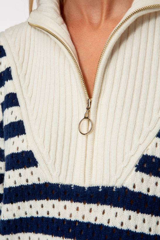IVI GmbH SOLID KNIT Troyer Pullover mit Streifen zollfrei