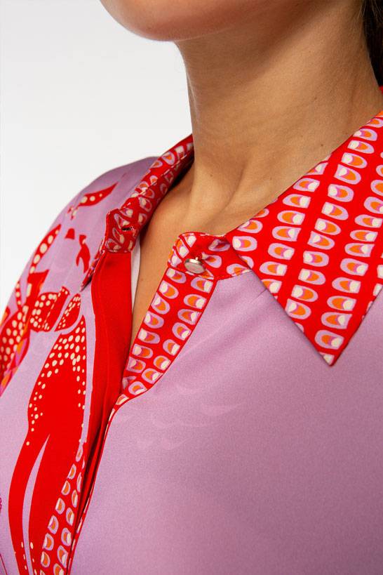 IVI GmbH LOBSTER Hemdbluse aus Seide pink Meist gekauft