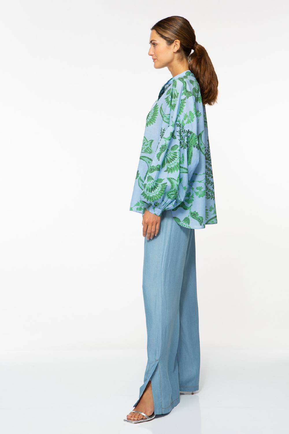 IVI GmbH CORAL FLOWER Baumwollbluse mit Print ocean Kostenloser Versand