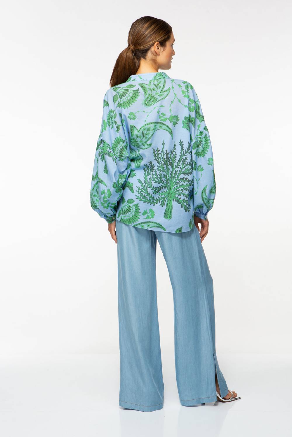 IVI GmbH CORAL FLOWER Baumwollbluse mit Print ocean Kostenloser Versand
