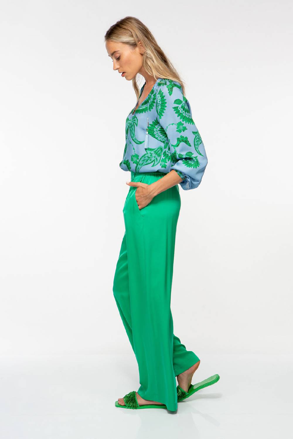 IVI GmbH CORAL FLOWER Seidenbluse mit Print ocean Limitierter Zeitrabatt