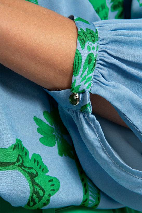 IVI GmbH CORAL FLOWER Seidenbluse mit Print ocean Limitierter Zeitrabatt