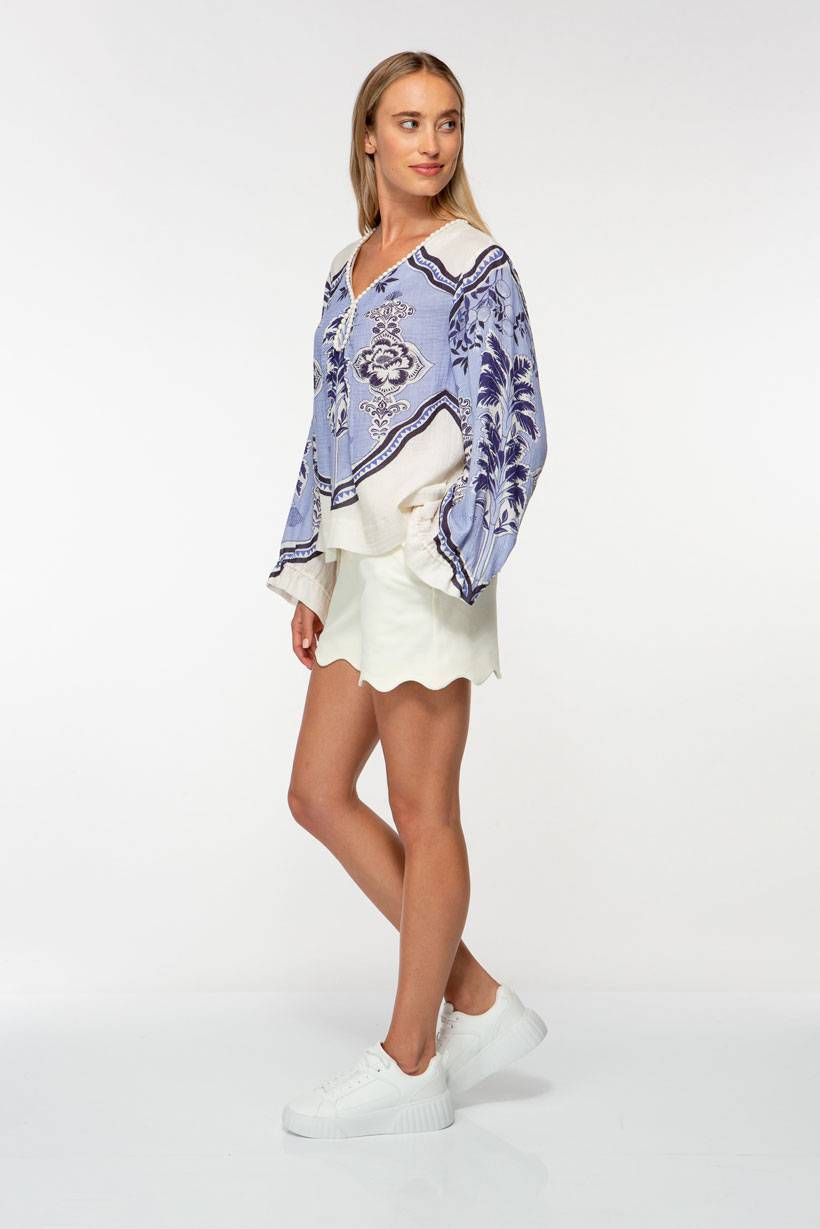 IVI GmbH ORIENTAL GARDENS Baumwollbluse sky Rabatt