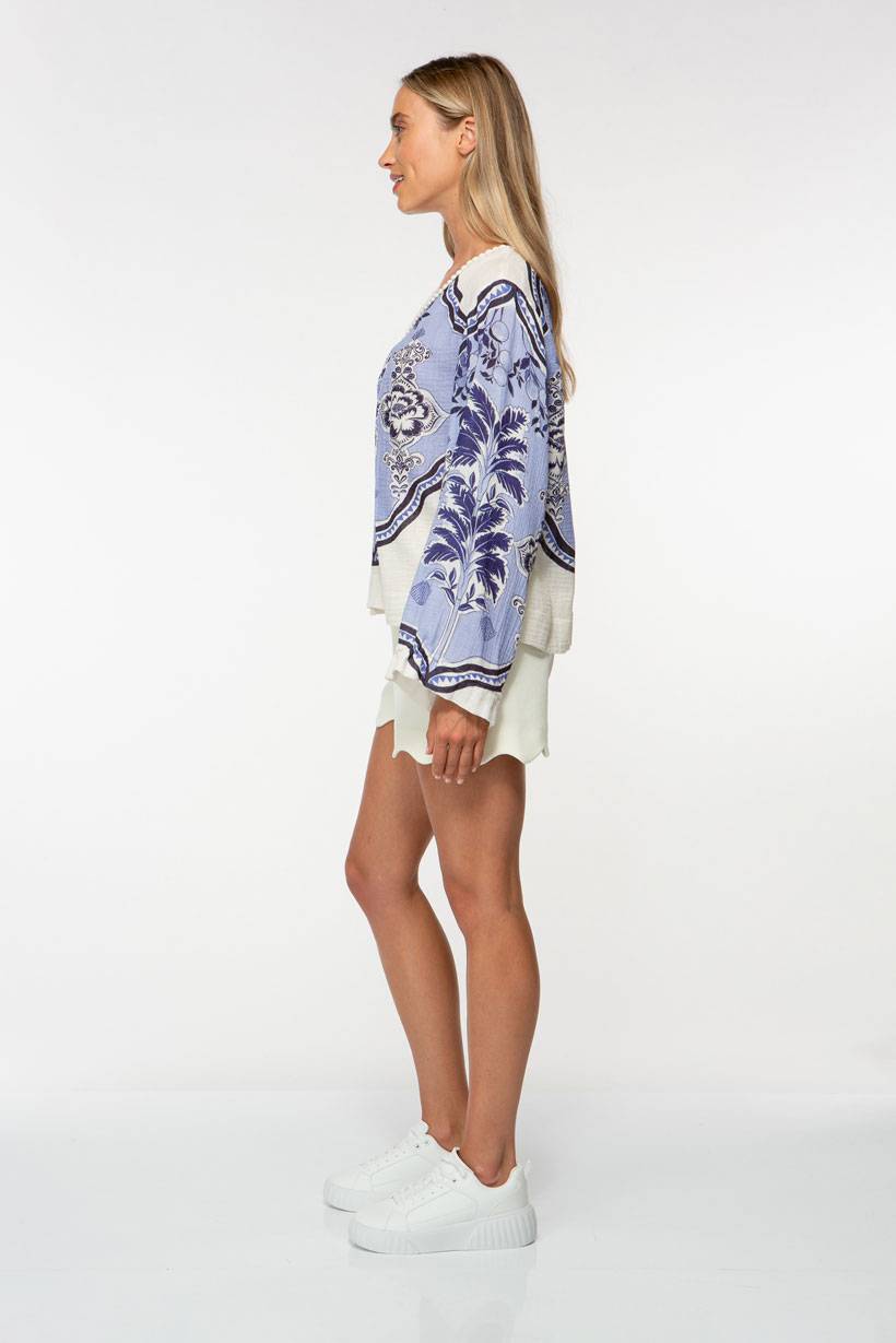 IVI GmbH ORIENTAL GARDENS Baumwollbluse sky Rabatt
