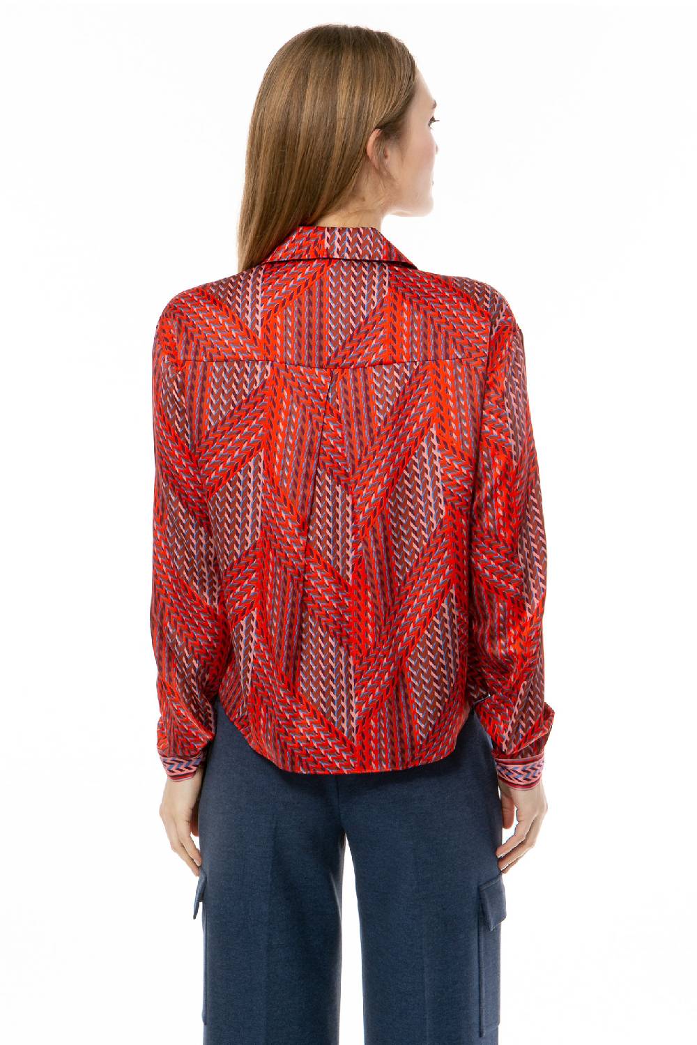 IVI GmbH STRIPES Cropped Bluse rot Saisonschlussverkauf