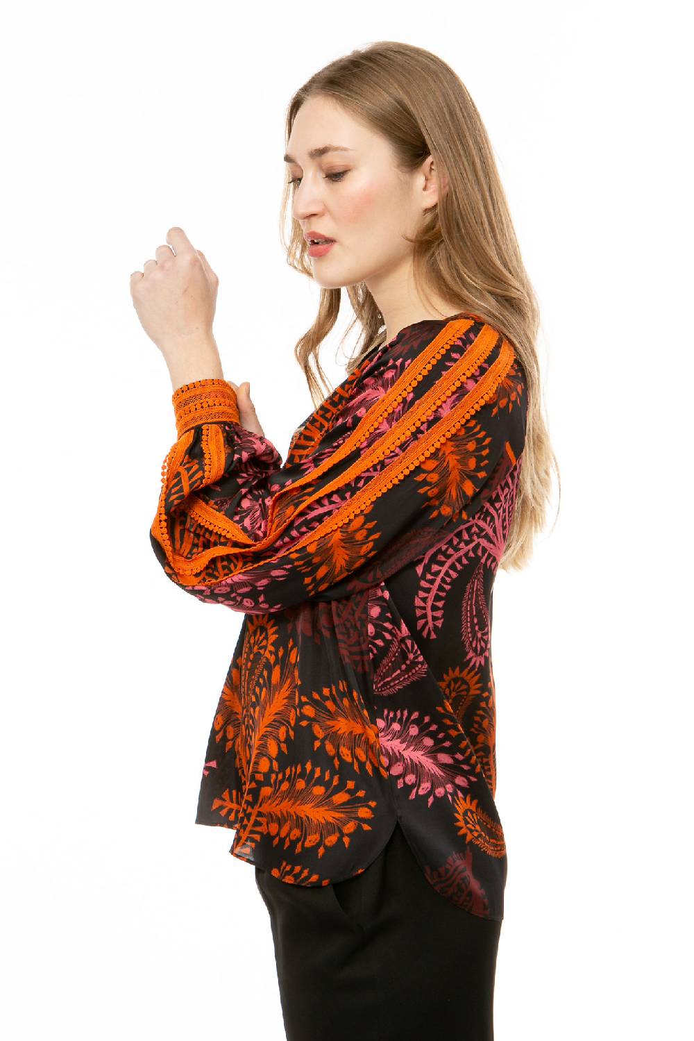IVI GmbH WILD HERBS Bluse mit Stickdetails schwarz Vatertagsangebot