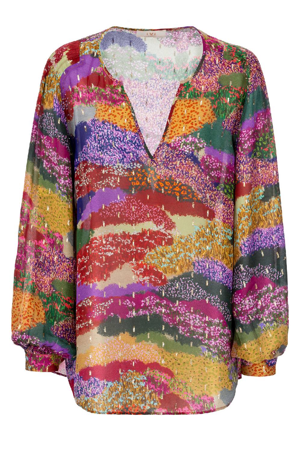 IVI GmbH FLOWER FIELDS Organza Bluse multicolor Räumungsverkauf