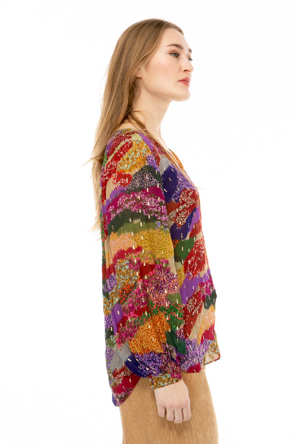 IVI GmbH FLOWER FIELDS Organza Bluse multicolor Räumungsverkauf