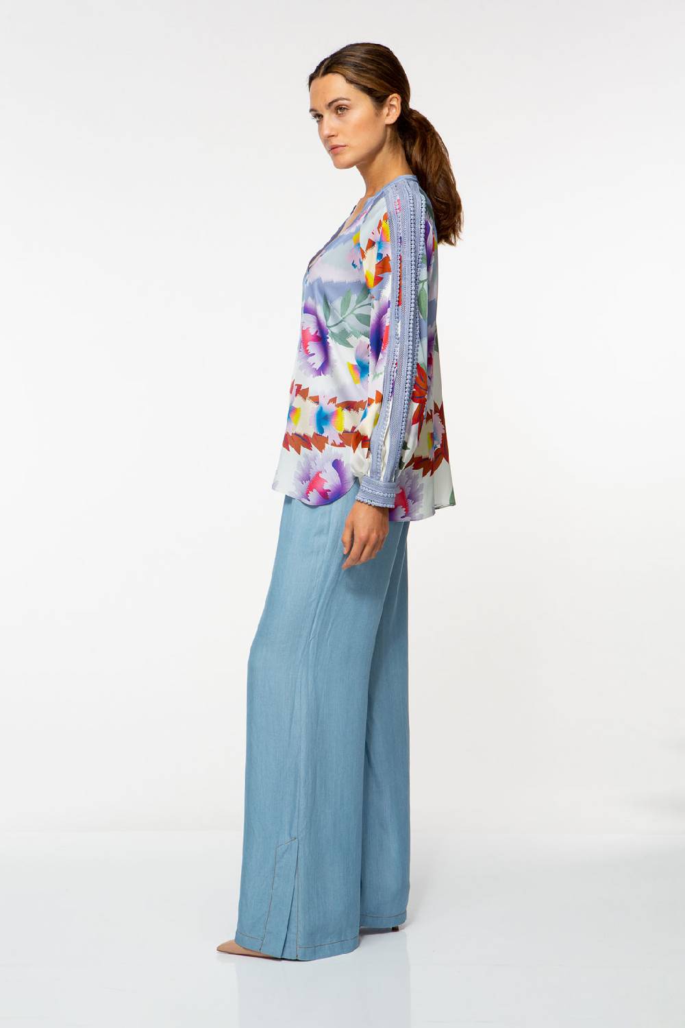 IVI GmbH PIXEL PAISLEY Seidenbluse lavendel Tägliche Deals