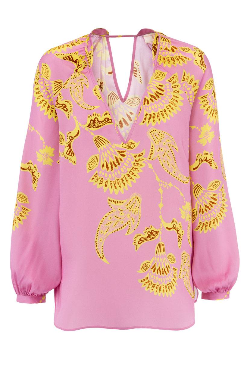 IVI GmbH CORAL FLOWER Seidenbluse mit Print pink Bis zu 60% Rabatt