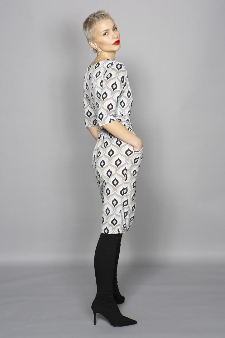 Marivie Boss, I need more money peacock feather rosé Dress Sonderangebot der Fabrik