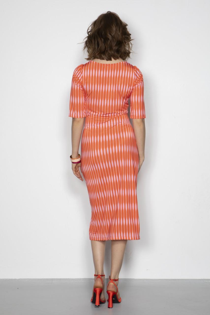 Marivie Sweet backgammon orange Dress 2025