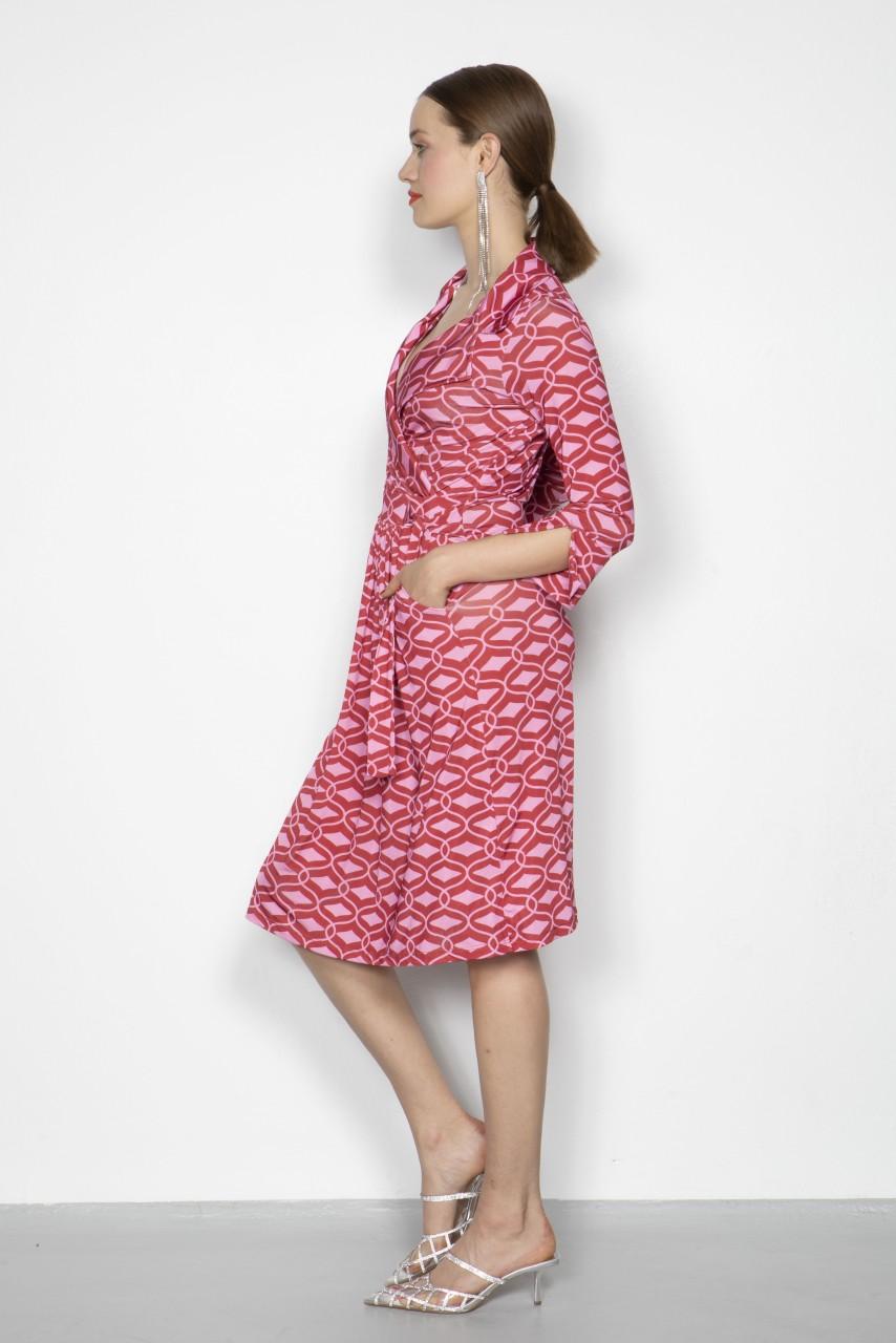 Marivie Oh, Yeah waffle red/rosé Dress Auslauf