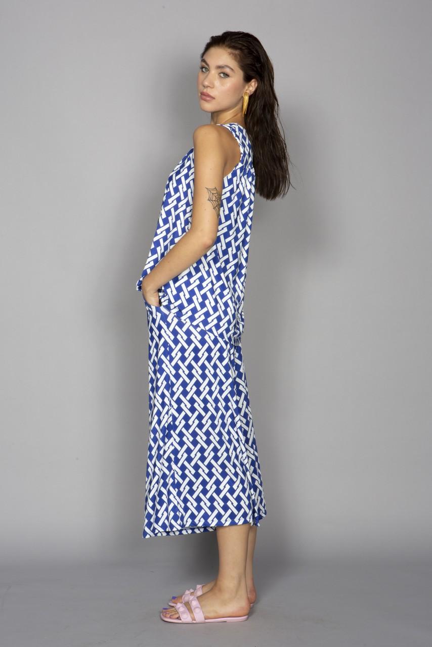 Marivie Culotte geometric lines blue Culotte Neueste Mode