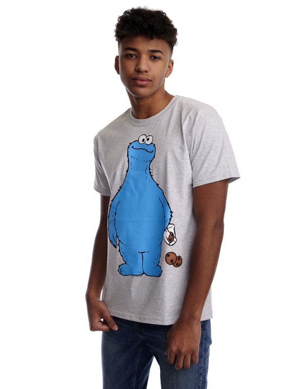 ﻿Nastrovje Potsdam Sesamstrasse Cookie Thief Herren T-Shirt grau meliert Begrenzte Freigabe