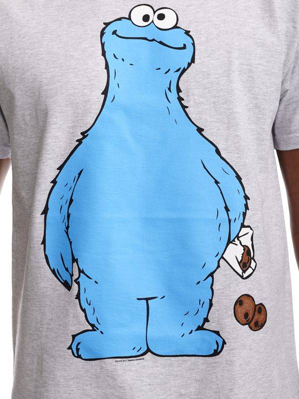 ﻿Nastrovje Potsdam Sesamstrasse Cookie Thief Herren T-Shirt grau meliert Begrenzte Freigabe