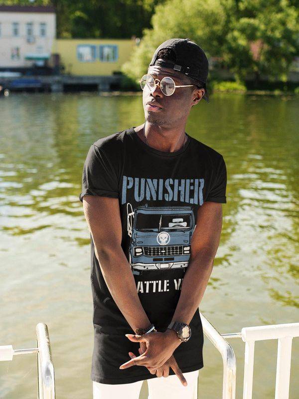 Nastrovje Potsdam The Punisher Battle Van II Herren T-Shirt schwarz Bis zu 55% Rabatt