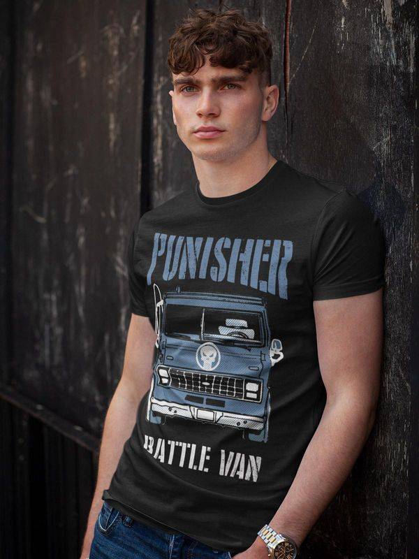 Nastrovje Potsdam The Punisher Battle Van II Herren T-Shirt schwarz Bis zu 55% Rabatt