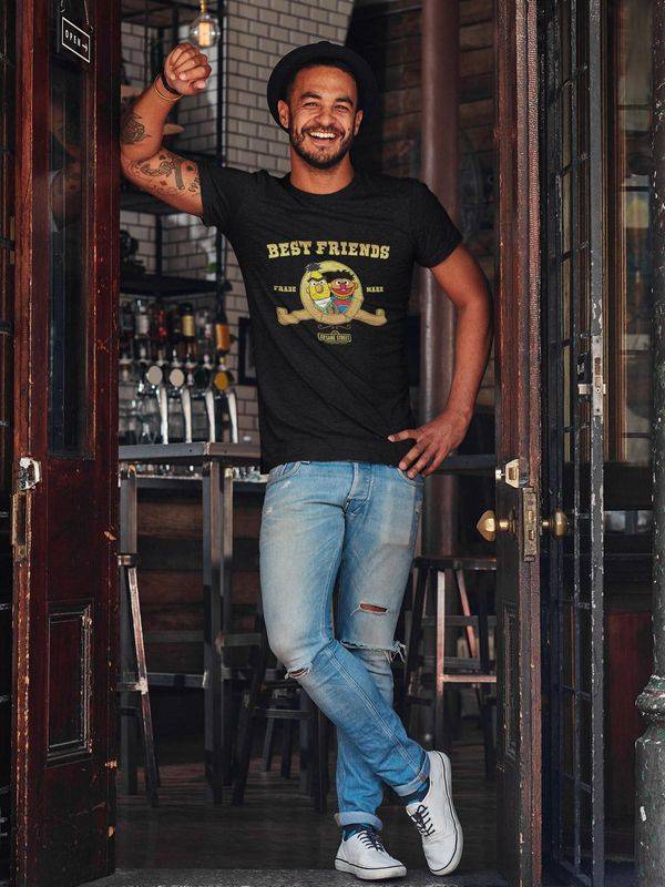 Nastrovje Potsdam Sesamstrasse Ernie & Bert Best Friends Herren T-Shirt schwarz Fabrikladen