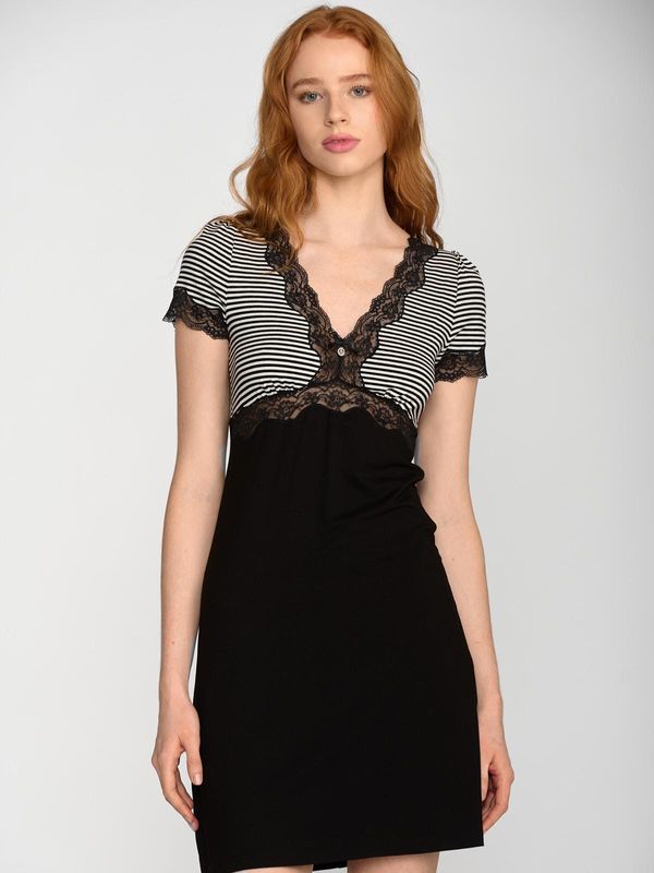 Nastrovje Potsdam Vive Maria Ahoi Girl Damen A-Linien-Kleid schwarz/weiß Limitierter Zeitrabatt