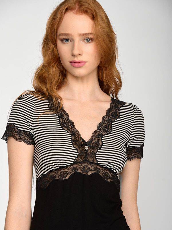 Nastrovje Potsdam Vive Maria Ahoi Girl Damen A-Linien-Kleid schwarz/weiß Limitierter Zeitrabatt