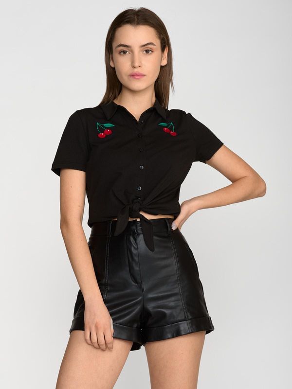 Nastrovje Potsdam Pussy Deluxe Classic Black Damen Kurzarmbluse schwarz Günstig kaufen