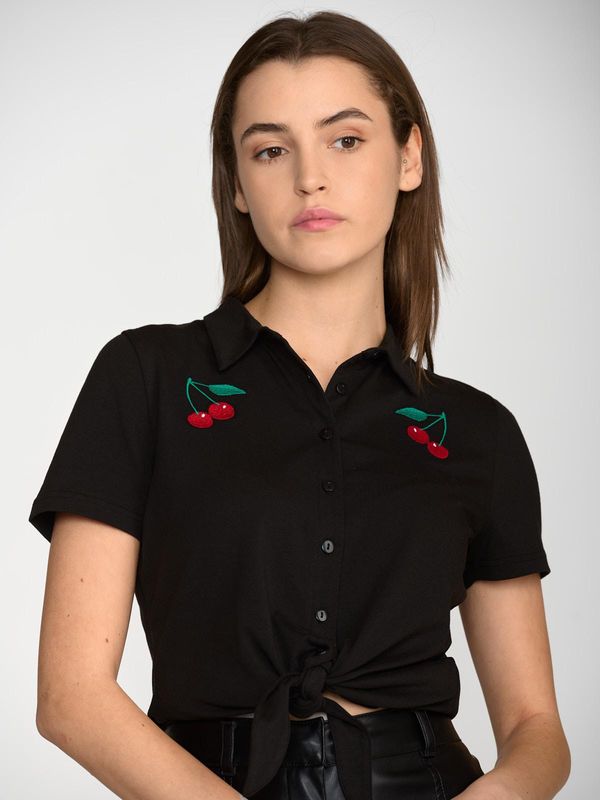 Nastrovje Potsdam Pussy Deluxe Classic Black Damen Kurzarmbluse schwarz Günstig kaufen