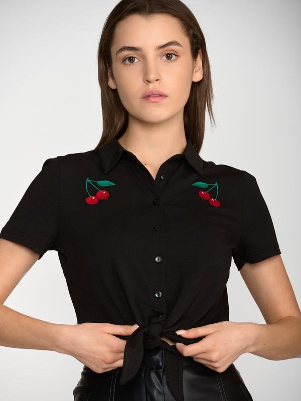 Nastrovje Potsdam Pussy Deluxe Classic Black Damen Kurzarmbluse schwarz Günstig kaufen