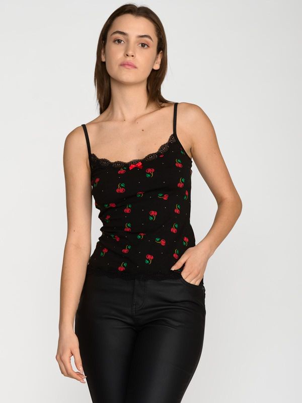 Nastrovje Potsdam Pussy Deluxe Cherries Classic Top female schwarz/allover Flash Sale