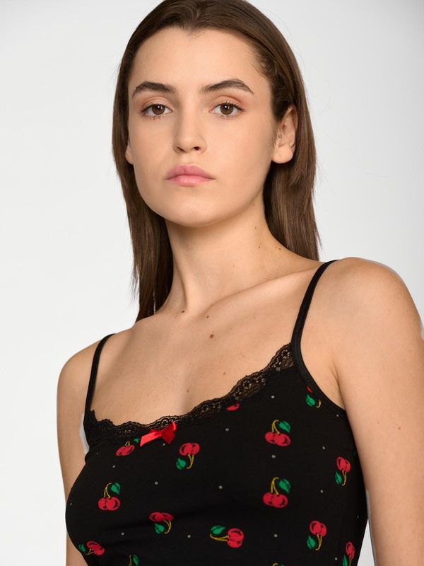 Nastrovje Potsdam Pussy Deluxe Cherries Classic Top female schwarz/allover Flash Sale
