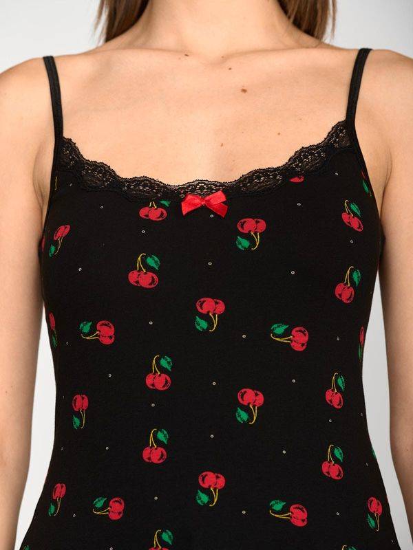 Nastrovje Potsdam Pussy Deluxe Cherries Classic Top female schwarz/allover Flash Sale