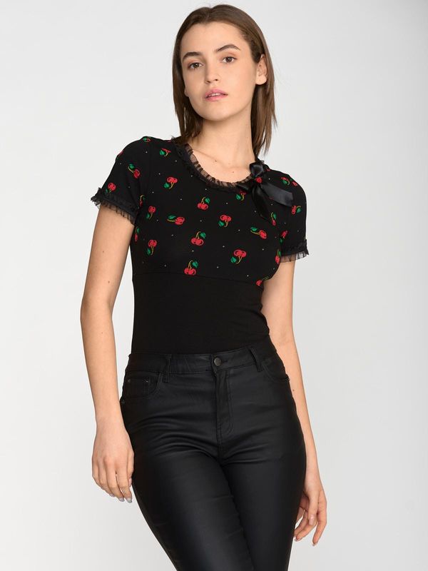Nastrovje Potsdam Pussy Deluxe Bow On Cherries Shirt female schwarz/allover Begrenztes Angebot