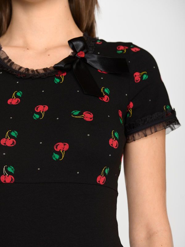 Nastrovje Potsdam Pussy Deluxe Bow On Cherries Shirt female schwarz/allover Begrenztes Angebot