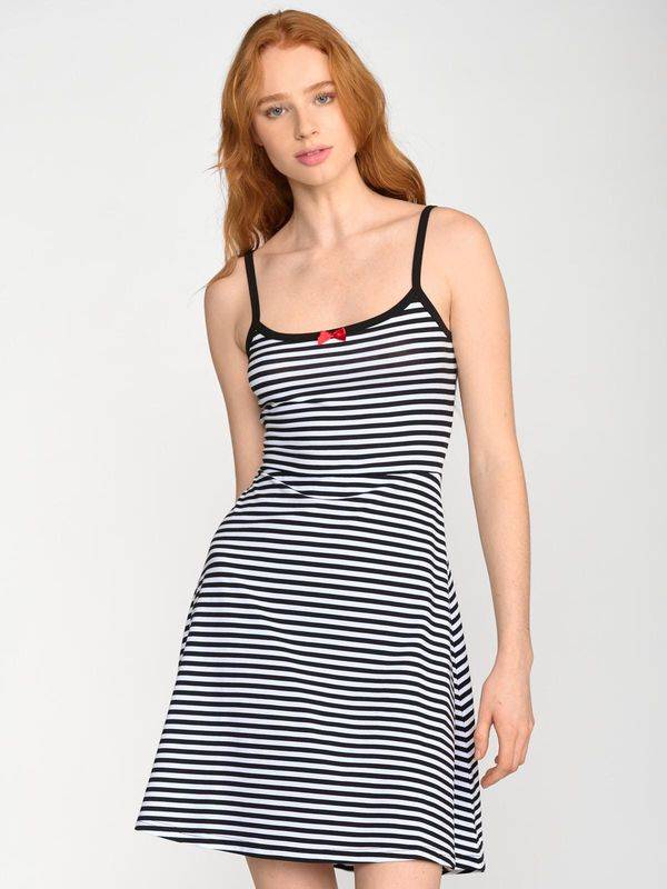 Nastrovje Potsdam Pussy Deluxe Stripey Classic Dress female schwarz/weiß Online Shopping