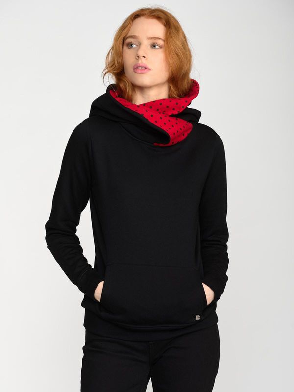 Nastrovje Potsdam Pussy Deluxe Black Dotties On Red Hoodie Damen Schalkragenpullover schwarz/allover Black Friday