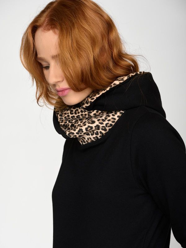 Nastrovje Potsdam Pussy Deluxe Special Leo Shawl Hoodie Damen Kapuzenpullover schwarz/allover Weihnachtsangebot