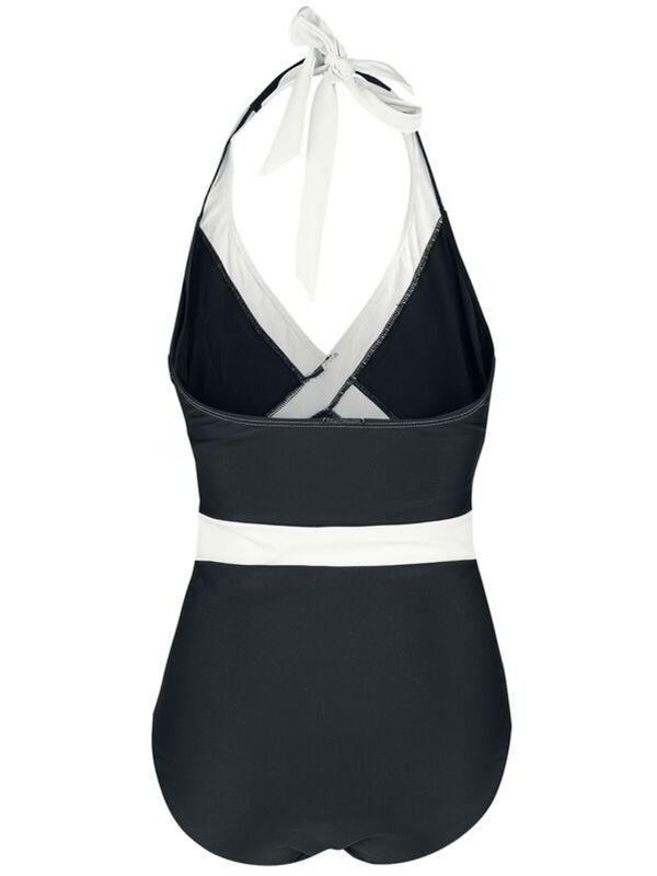 Nastrovje Potsdam Pussy Deluxe Criss Cross Damen Badeanzug schwarz/weiß Heißer Verkauf