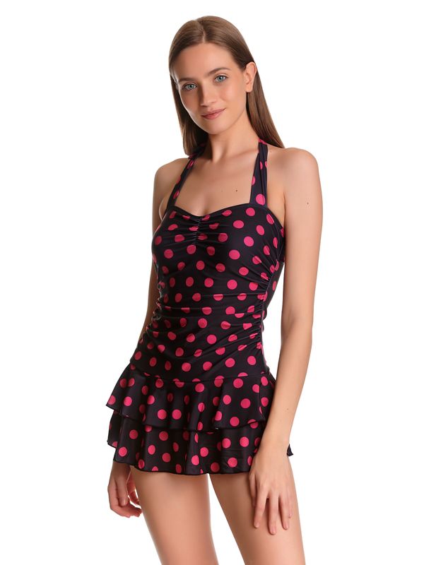 Nastrovje Potsdam Pussy Deluxe Classic Pink Dotties Damen Badeanzug schwarz allover Neueste Mode